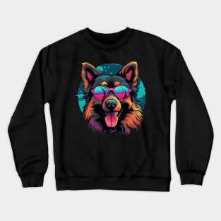 Retro Wave Shepherd Dog Crewneck Sweatshirt